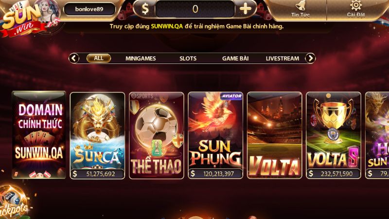 Giới thiệu tổng quát về cổng game Sunwin