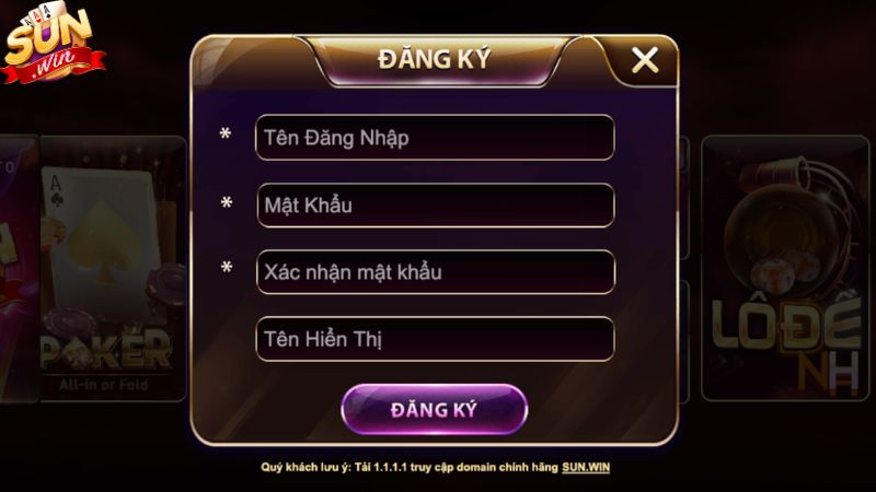 Hướng dẫn các bước đăng ký Sunwin cho tân thủ
