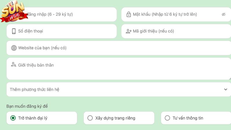 Hướng dẫn các bước trở thành đại lý Sunwin