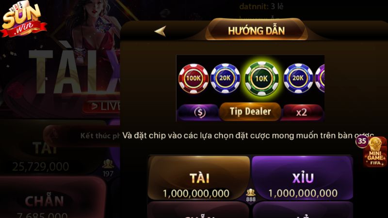 Hướng dẫn luật chơi tài xỉu Sunwin cho tân thủ