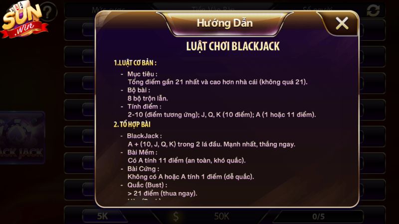 Hướng dẫn luật chơi xì dách Sunwin cho người mới