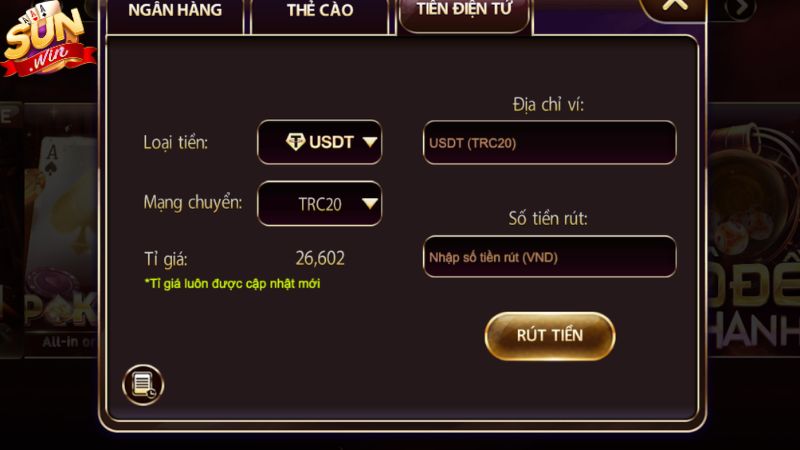 Rút tiền qua tiền điện tử